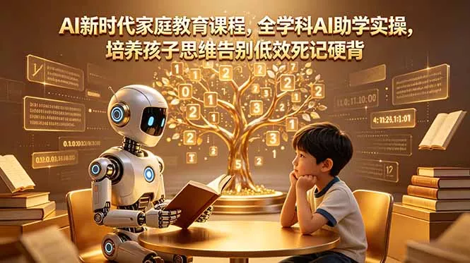 AI新时代家庭教育课程，全学科AI助学实操，培养孩子思维告别低效死记硬背-泡泡网赚