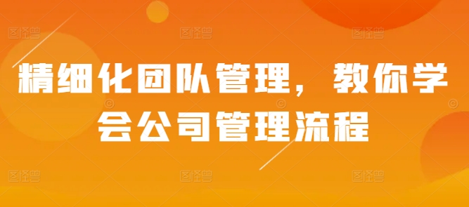 精细化团队管理，教你学会公司管理流程-泡泡网赚