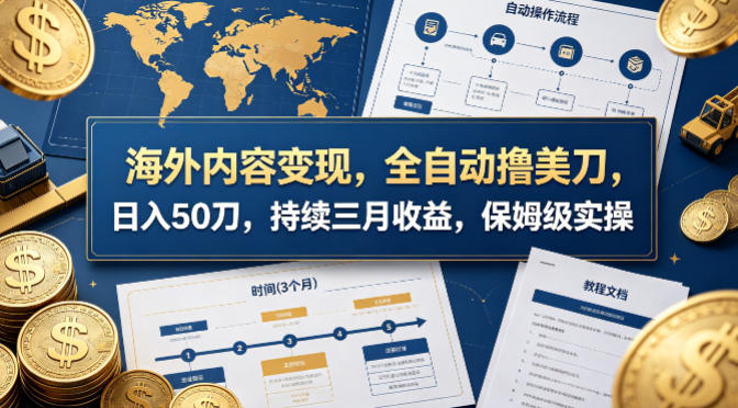 海外内容变现，全自动撸美刀，日入50刀，持续三月收益，保姆级实操【揭秘】-泡泡网赚