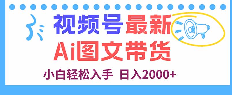 视频号最新AI图文带货，每天几分钟，小白轻松入手，日入2000+-泡泡网赚