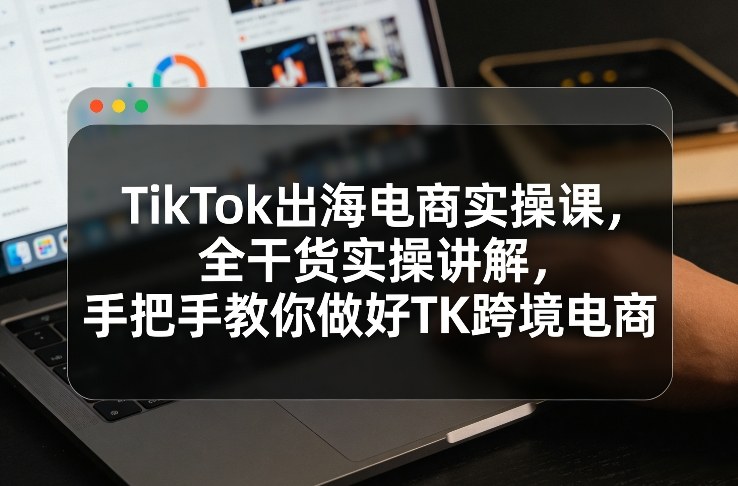 TikTok出海电商实操课，全干货实操讲解，手把手教你做好TK跨境电商-泡泡网赚