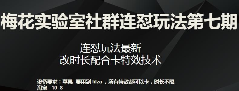 梅花实验室社群连怼玩法第七期，连怼玩法最新，改时长配合卡特效技术-泡泡网赚