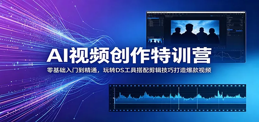AI视频创作特训营：零基础入门到精通，玩转DS工具搭配剪辑技巧打造爆款视频-泡泡网赚