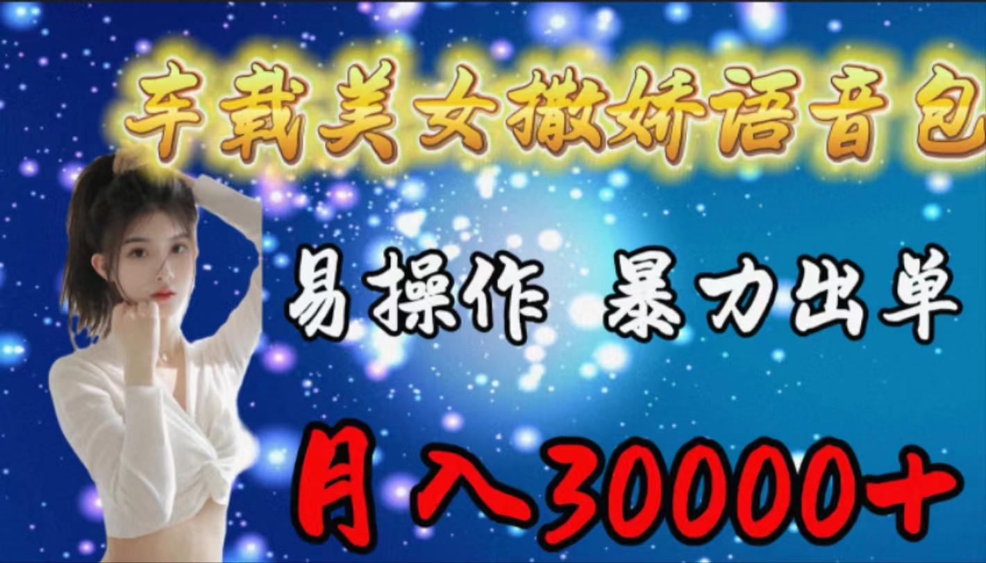 (9710期)车载女生撒娇语音包，易操作，暴力出单，月入30000+-泡泡网赚
