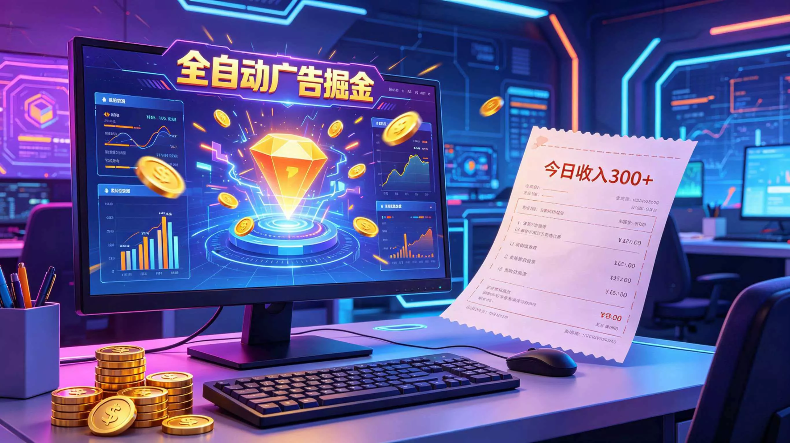 全自动广告掘金，日入300+。全程Ai自动化运行，解放双手，时间自由。收益稳定-泡泡网赚