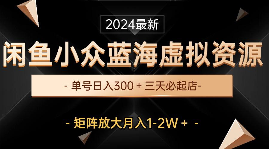 最新闲鱼小众蓝海虚拟资源，单号日入300＋，三天必起店，矩阵放大月入1-2W-泡泡网赚