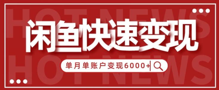 【新手项目】小白快速在闲鱼单月单账号变现6000+的秘密-泡泡网赚