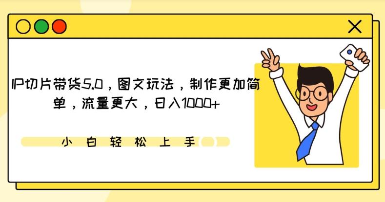 IP切片带货5.0，图文玩法，制作更加简单，流量更大，日入1000+【揭秘】-泡泡网赚