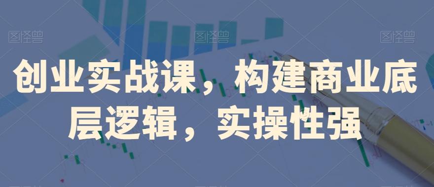 创业实战课，​构建商业底层逻辑，实操性强-泡泡网赚
