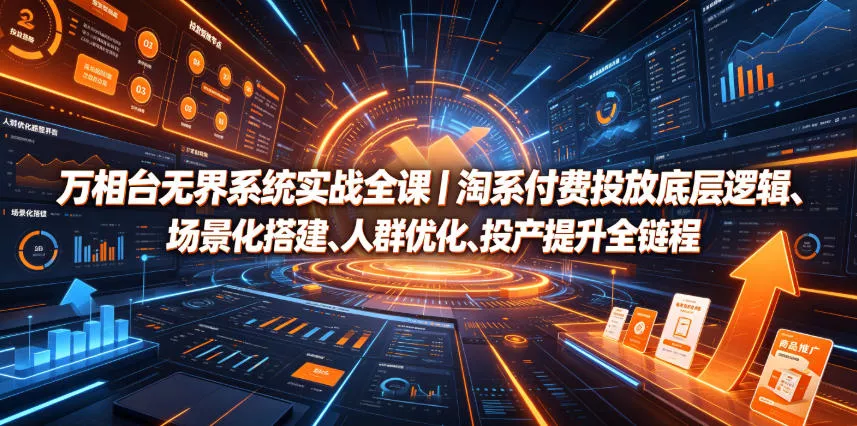 万相台无界系统实战全课｜淘系付费投放底层逻辑、场景化搭建、人群优化、投产提升全链路运营教程-泡泡网赚