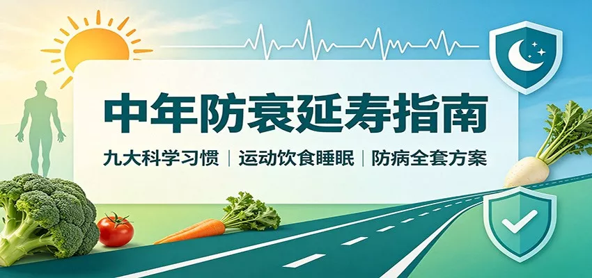 中年防衰延寿指南：九大科学习惯，运动饮食睡眠防病全套方案-泡泡网赚