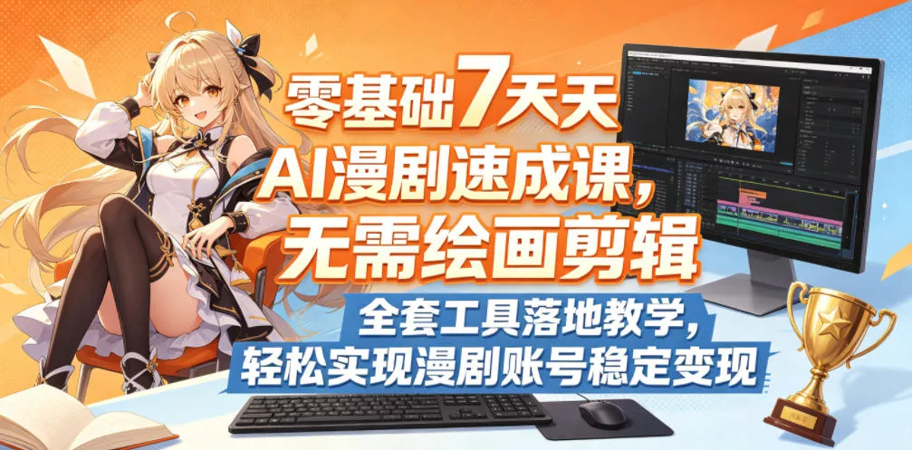 零基础7天AI漫剧速成课，无需绘画剪辑，全套工具落地教学，轻松实现漫剧账号稳定变现-泡泡网赚