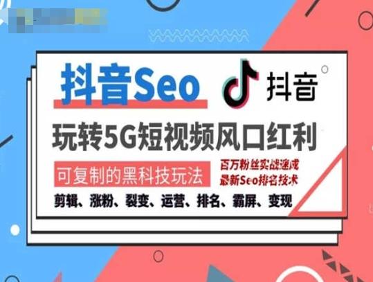 抖音SEO引流培训课程-抓住抖音风口，实现搜索排名，获取精准流量，快速成交变现-泡泡网赚