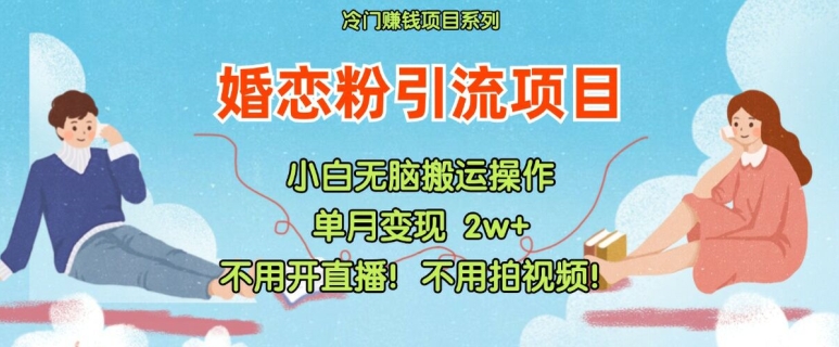 小红书婚恋粉引流，不用开直播，不用拍视频，不用做交付【揭秘】-泡泡网赚