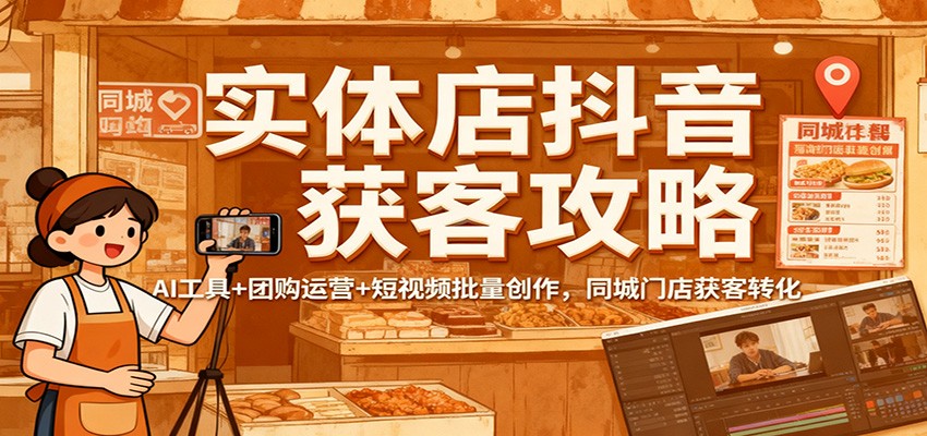 实体店抖音获客攻略：AI工具+团购运营+短视频批量创作，同城门店获客转化-泡泡网赚