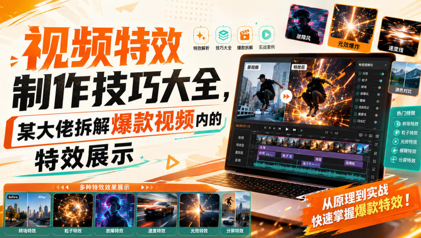 视频特效制作技巧大全，某大佬拆解爆款视频内的特效展示-泡泡网赚