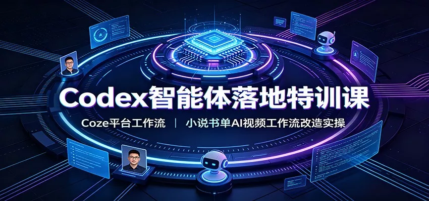 Codex智能体落地特训课：Coze平台工作流，小说书单AI视频工作流改造实操-泡泡网赚