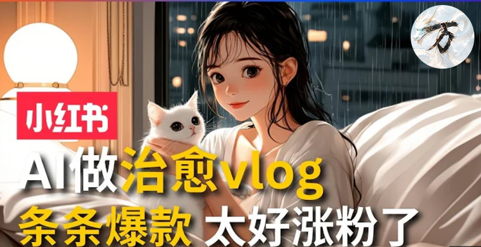 AI治愈系vlog动画视频，小红书1个月轻松涨粉破万，商单报价1500+日入2000+-泡泡网赚