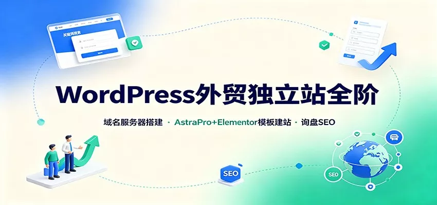 WordPress外贸独立站全阶：域名服务器搭建，AstraPro+Elementor模板建站与询盘询盘SEO-泡泡网赚