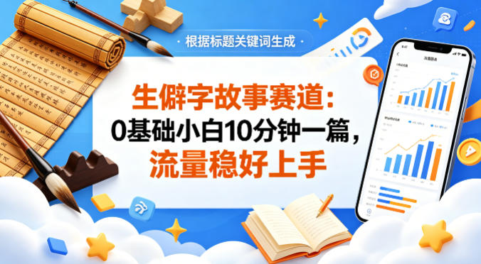 公众号流量主——生僻字故事赛道，流量稳，好上手，0基础小白也能10分钟一篇-泡泡网赚