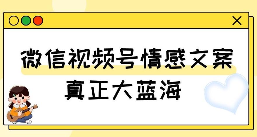 视频号情感文案，真正大蓝海，简单操作，新手小白轻松上手（教程+素材）【揭秘】-泡泡网赚