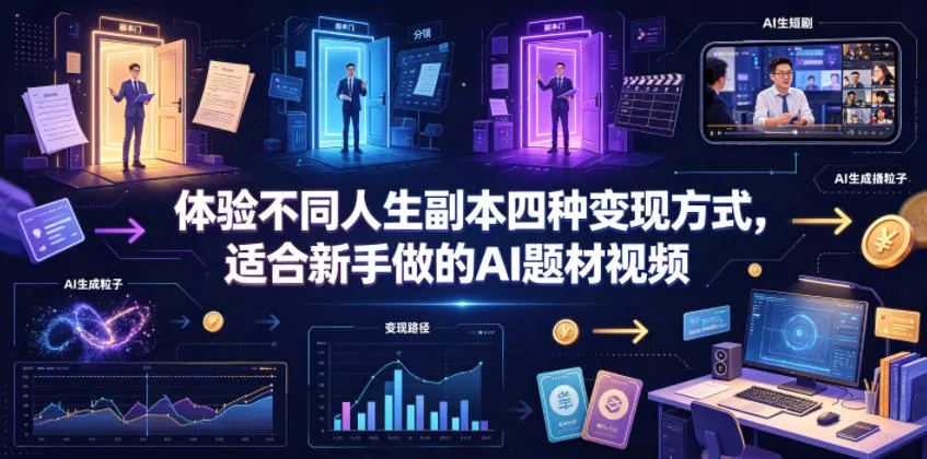 体验不同人生副本四种变现方式，适合新手做的AI题材视频-泡泡网赚