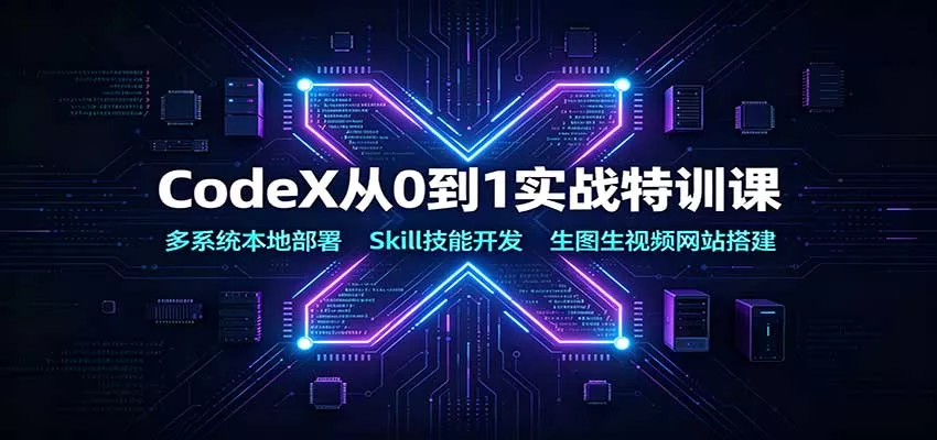 CodeX从0到1实战特训课：多系统本地部署，Skill技能开发，生图生视频网站搭建-泡泡网赚