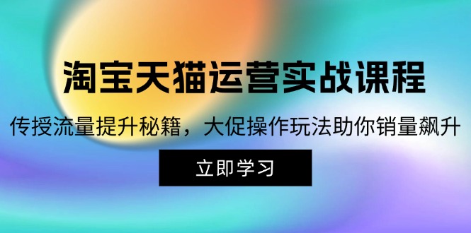 淘宝&天猫运营实战课程，传授流量提升秘籍，大促操作玩法助你销量飙升-泡泡网赚