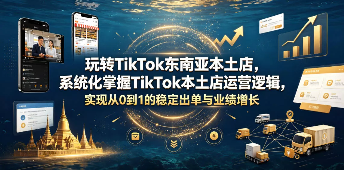 玩转TikTok东南亚本土店，系统化掌握TikTok本土店运营逻辑，实现从0到1的稳定出单与业绩增长-泡泡网赚