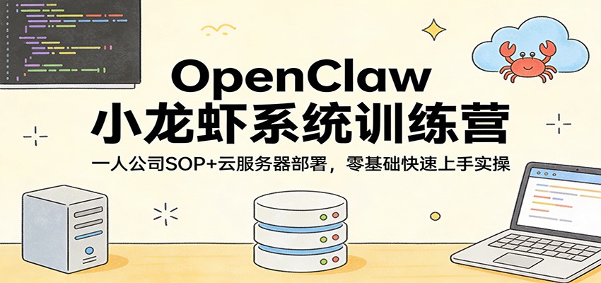 OpenClaw小龙虾系统训练营：一人公司SOP，云服务器部署，零基础快速上手实操-泡泡网赚