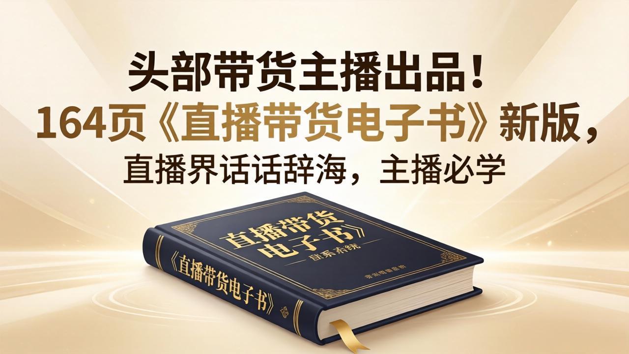 头部带货主播出品！164页《直播带货电子书》新版，直播界话术辞海，主播必学-泡泡网赚