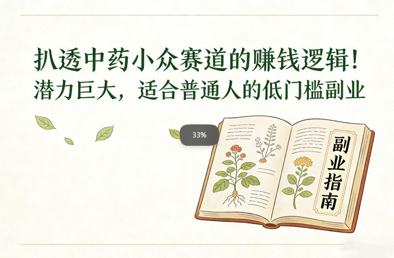 扒透中药小众赛道的賺米逻辑，潜力巨大，适合普通人的低门槛副业-泡泡网赚