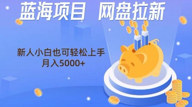 蓝海项目网盘拉新，新人小白也可操作，每月收入5000+-泡泡网赚