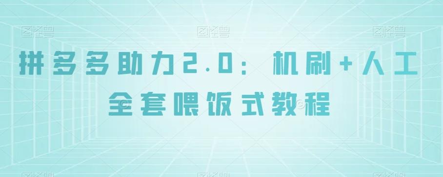 拼多多助力2.0：机刷+人工全套喂饭式教程【揭秘】-泡泡网赚