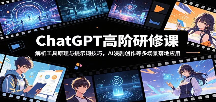 ChatGPT高阶研修课：解析工具原理与提示词技巧，AI漫剧创作等多场景落地应用-泡泡网赚