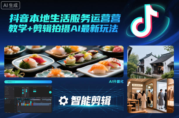 抖音本地生活服务运营教学+剪辑拍摄AI最新玩法-泡泡网赚