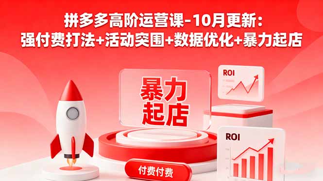 拼多多高阶运营课-10月更新：强付费打法+活动突围+数据优化+暴力起店-泡泡网赚