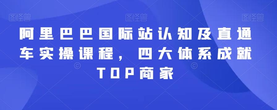 阿里巴巴国际站认知及直通车实操课程，四大体系成就TOP商家-泡泡网赚