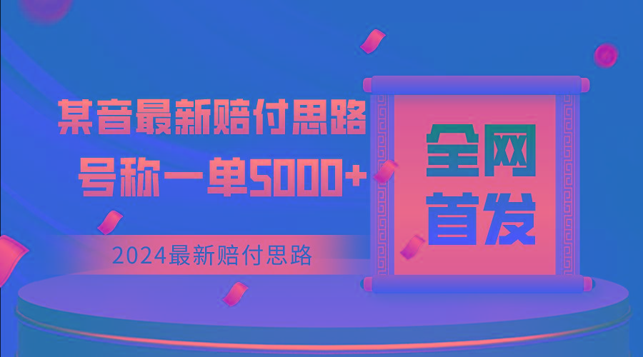 全网首发，2024最新某音赔付思路，号称一单收益5000+-泡泡网赚