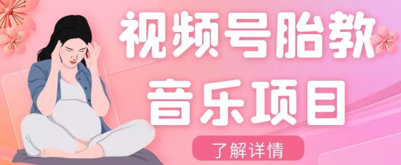 视频号胎教音乐项目，操作简单，0成本利润自己定，单日300+-泡泡网赚