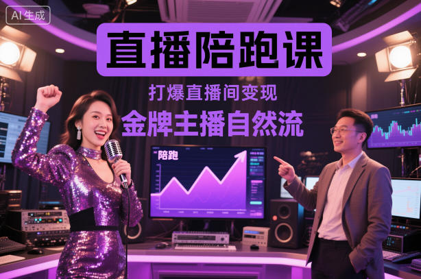 直播陪跑课，金牌主播自然流打爆直播间，复制高变现玩法-泡泡网赚
