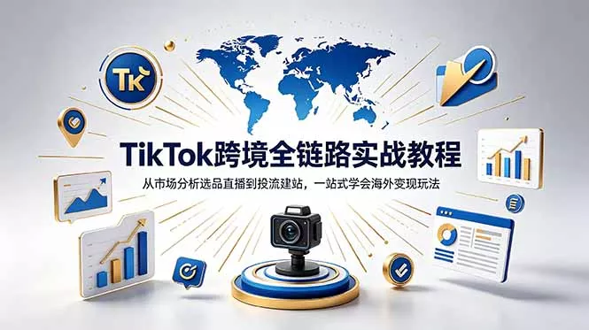 TikTok+独立站跨境基础全套教程，拆解平台盈利逻辑，新手从零跑通变现全流程-泡泡网赚