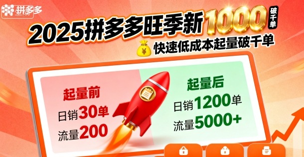 2025拼多多旺季新老店铺——快速低成本起量破千单-泡泡网赚