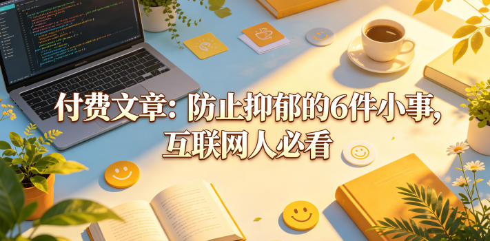 付费文章：防止抑郁的6件小事，互联网人必看！-泡泡网赚