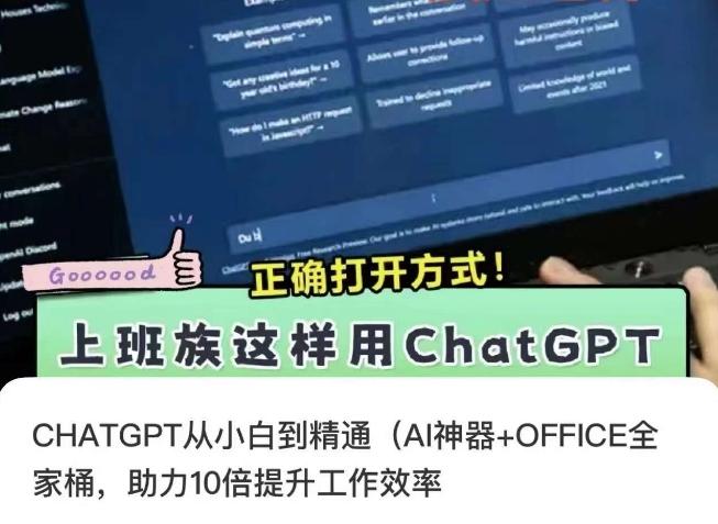 CHATGPT从小白到精通，AI神器+OFFICE全家桶，助力10倍提升工作效率-泡泡网赚