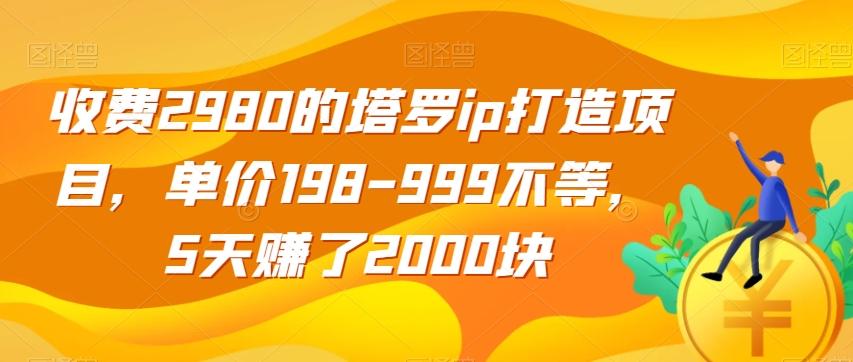 收费2980的塔罗ip打造项目，单价198-999不等，5天赚了2000块【揭秘】-泡泡网赚