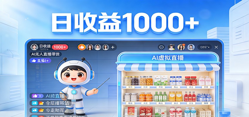 不用露脸不用说话，24小时自动卖货赚钱，全天自动直播，收益看得见-泡泡网赚