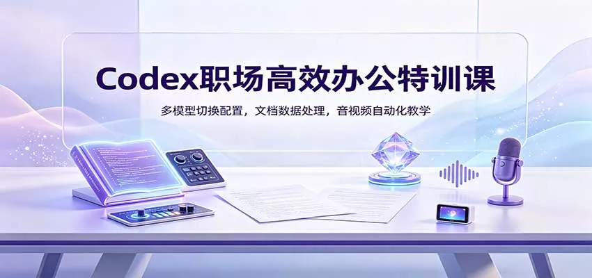 Codex职场高效办公特训课：多模型切换配置，文档数据处理，音视频自动化教学-泡泡网赚
