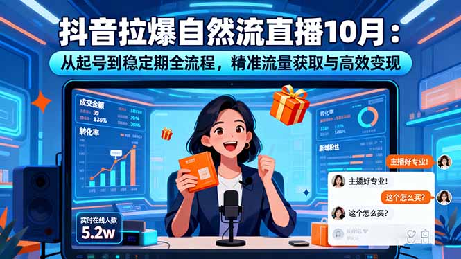 抖音拉爆自然流直播10月：从起号到稳定期全流程，精准流量获取与高效变现-泡泡网赚