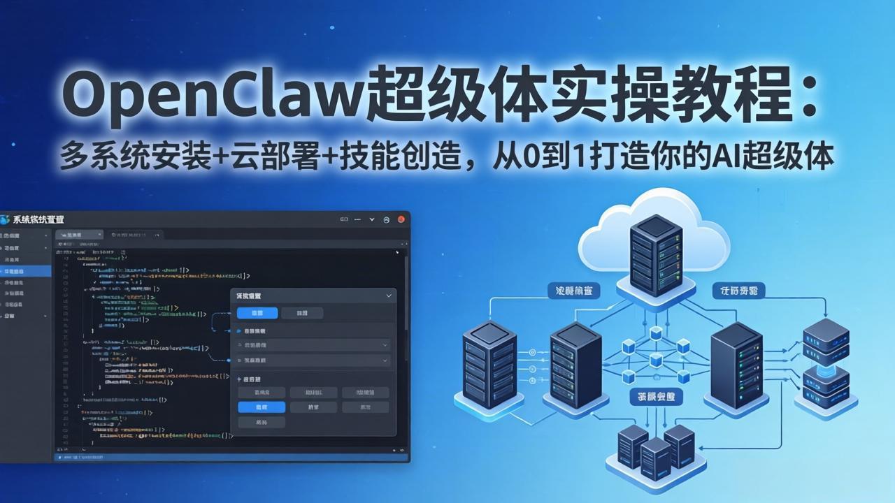 OpenClaw-小龙虾 超级体实操教程：多系统安装+云部署+技能创造，从0到1打造你的AI超级体-泡泡网赚